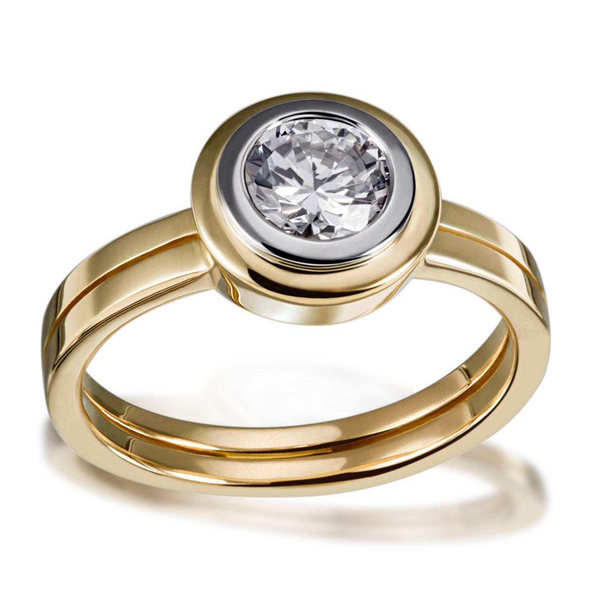Damenring Solitär Verlobungsring 585 Gelbgold 1 Brillant 1,00 ct. SI1/H