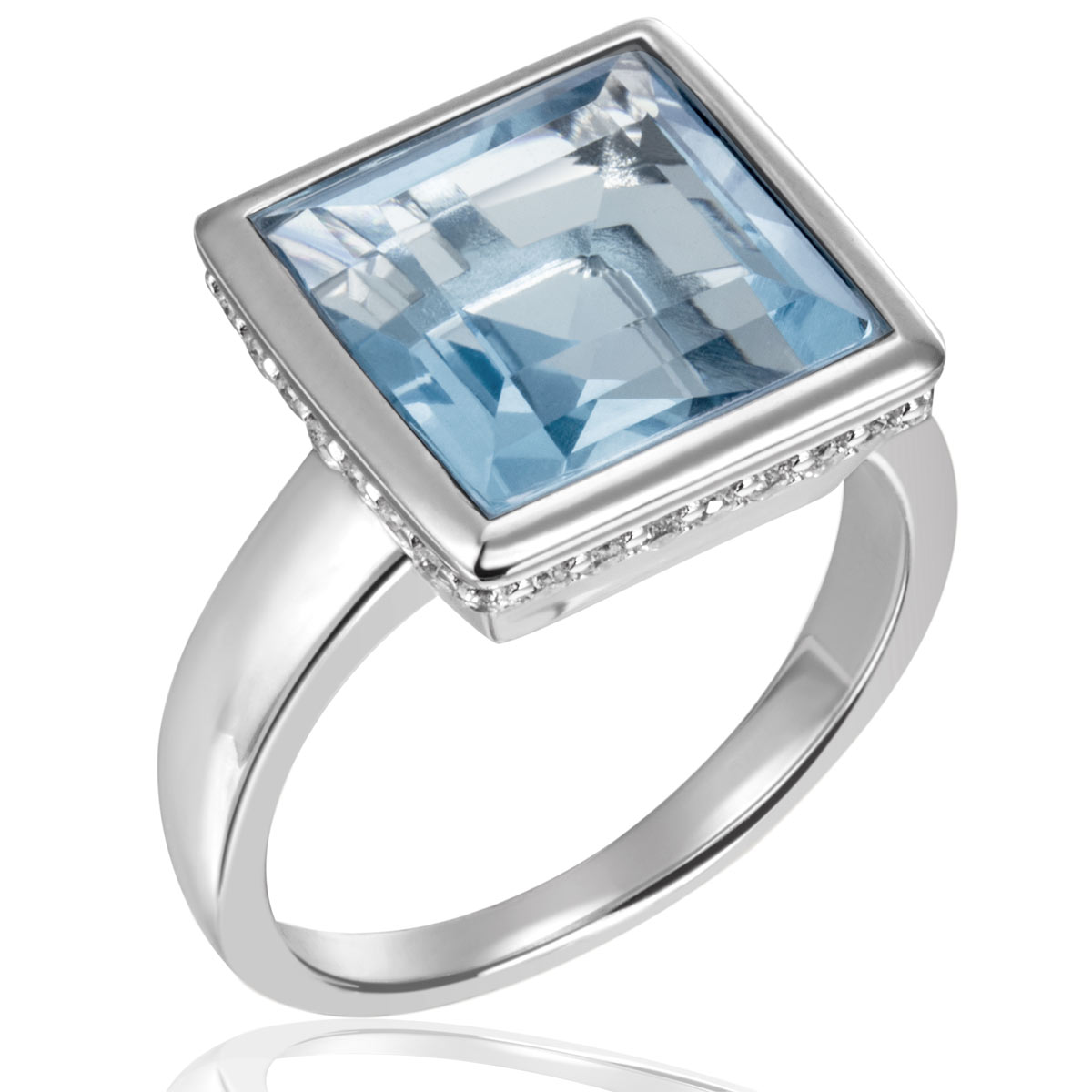 Ring 925 Sterlingsilber 1 echter Topas Edelsteine 40 Zirkonia
