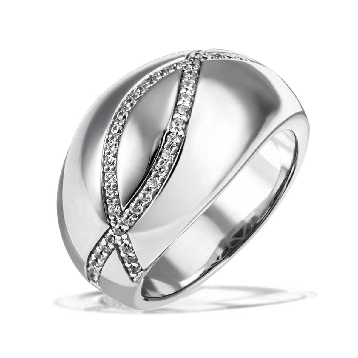 Damenring 925 Sterlingsilber 47 Diamanten 0.30 ct.