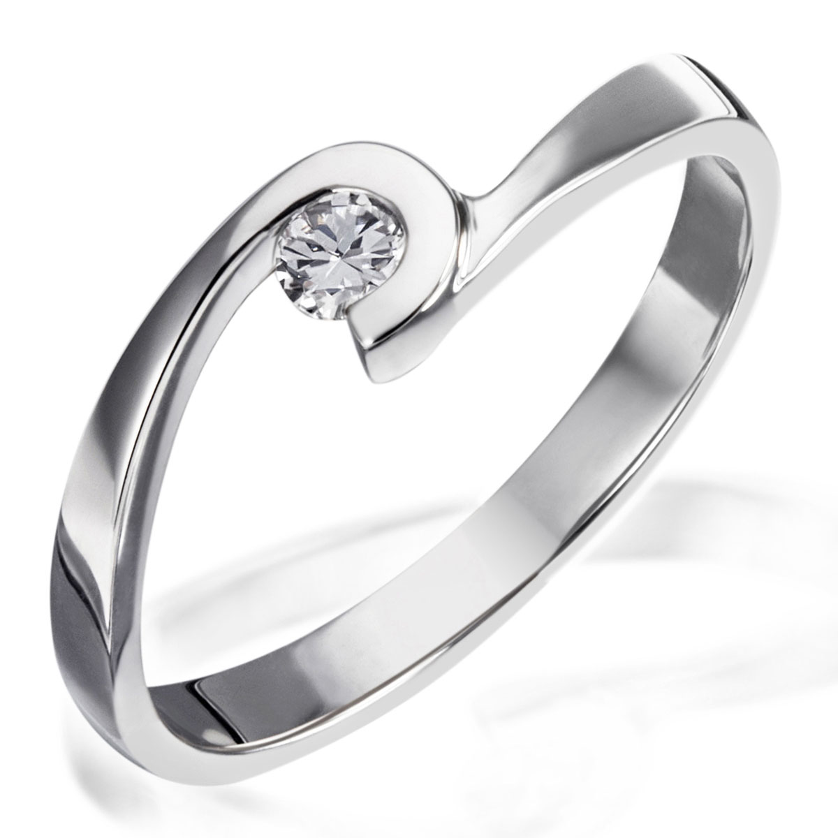 Damenring Verlobungsring 925 Sterlingsilber 1 Brillant 0,10 ct. SI/H