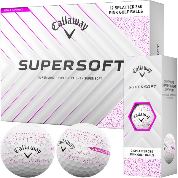 'Callaway Supersoft Golfball 12er Splatter 360 weiss/pink'