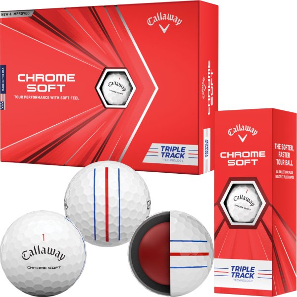 'Callaway Chrome Soft 21 Triple Track Golfball 12er weiss'