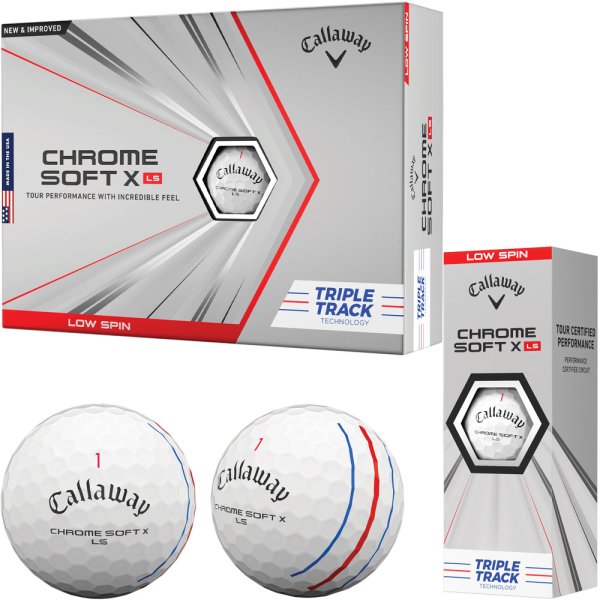 'Callaway Chrome Soft X LS 21 Triple Track Golfball 12er weis'