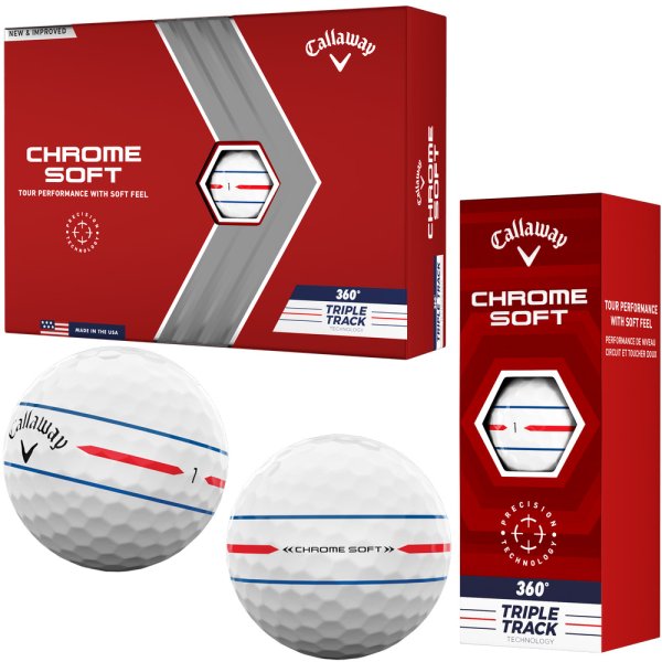 'Callaway Chrome Soft Triple Track 360Â° Golfball 3er weiss'