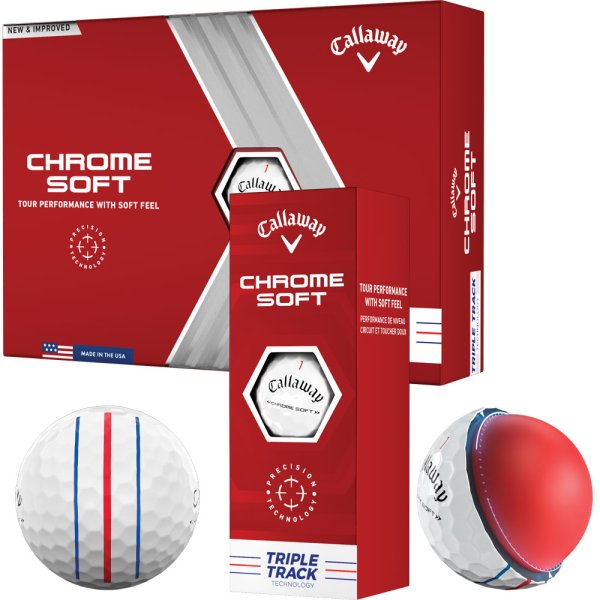 'Callaway Chrome Soft Triple Track Golfball 3er weiss'