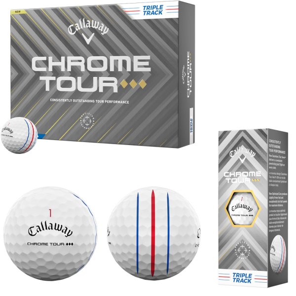 Callaway Chrome Tour TD Triple Track Golfball 12er weiss