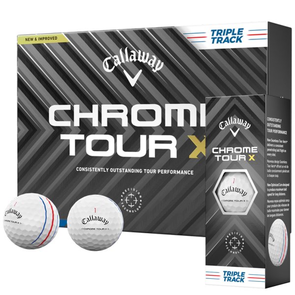 'Callaway Chrome Tour X Golfball 3er triple track'