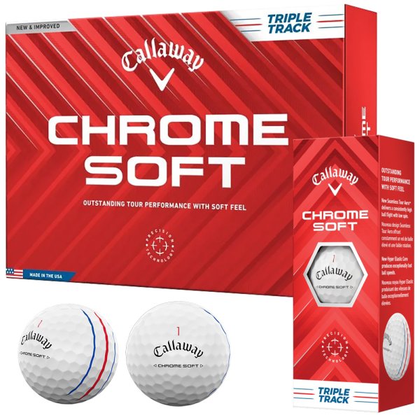 'Callaway Chrome Soft Triple Track Golfball 12er weiss'