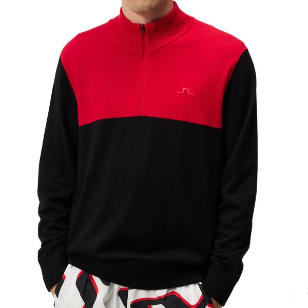 'J.Lindeberg Golf Jeff Windbreaker Sweater schwarz/rot'