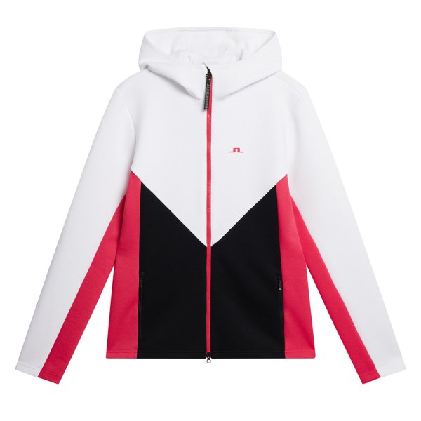 'J.Lindeberg Golf Crystal Hoodie Damen Jacke weiss/s/pink'