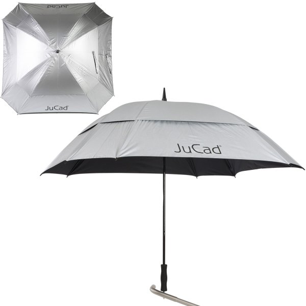 'JuCad Windproof Regenschirm quadratisch silber'