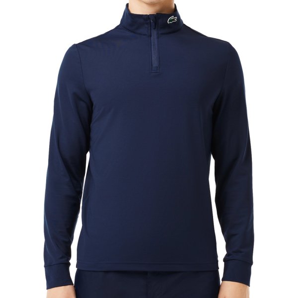 'Lacoste Golf UltraDry Stretch Herren Sweater 1/4 Zip navy'