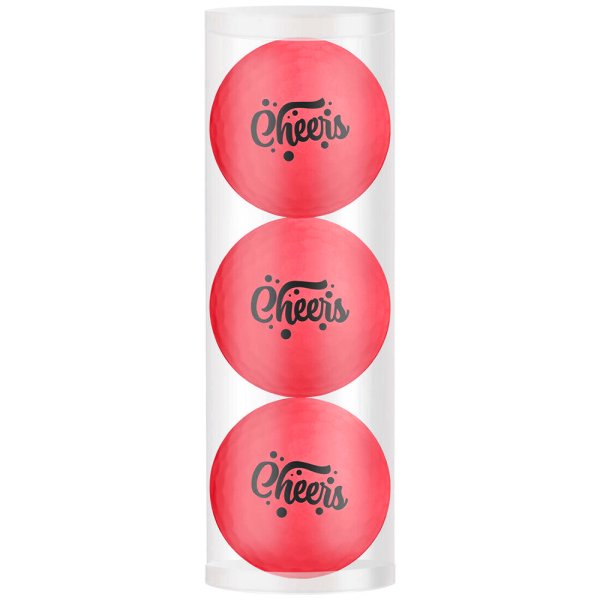 'Golfball Geschenkset Cheers 3er rot'