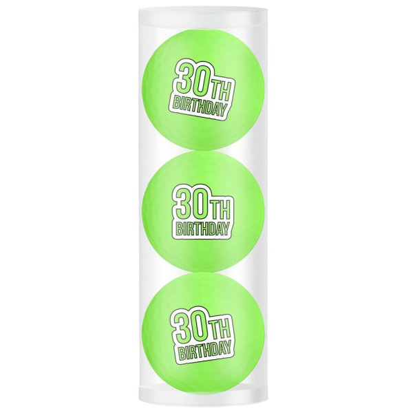 'Golfball Geschenkset '30th Birthday' 3er lime'