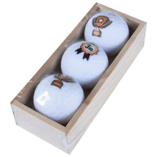 'Golfball Geschenkset '3rd' 3er in Holzbox'