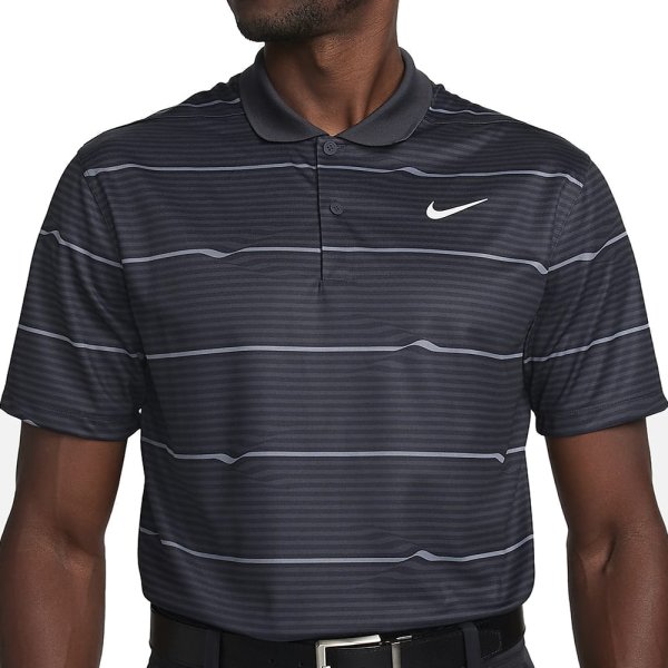 'Nike Golf Dri-FIT Victory Stripes Polo schwarz'