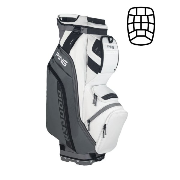 'Ping Pioneer 214 Cartbag grau/weiss'