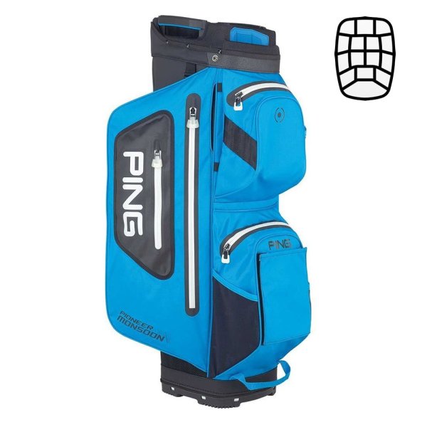 'Ping Pioneer Monsoon wasserdichtes Cartbag blau'