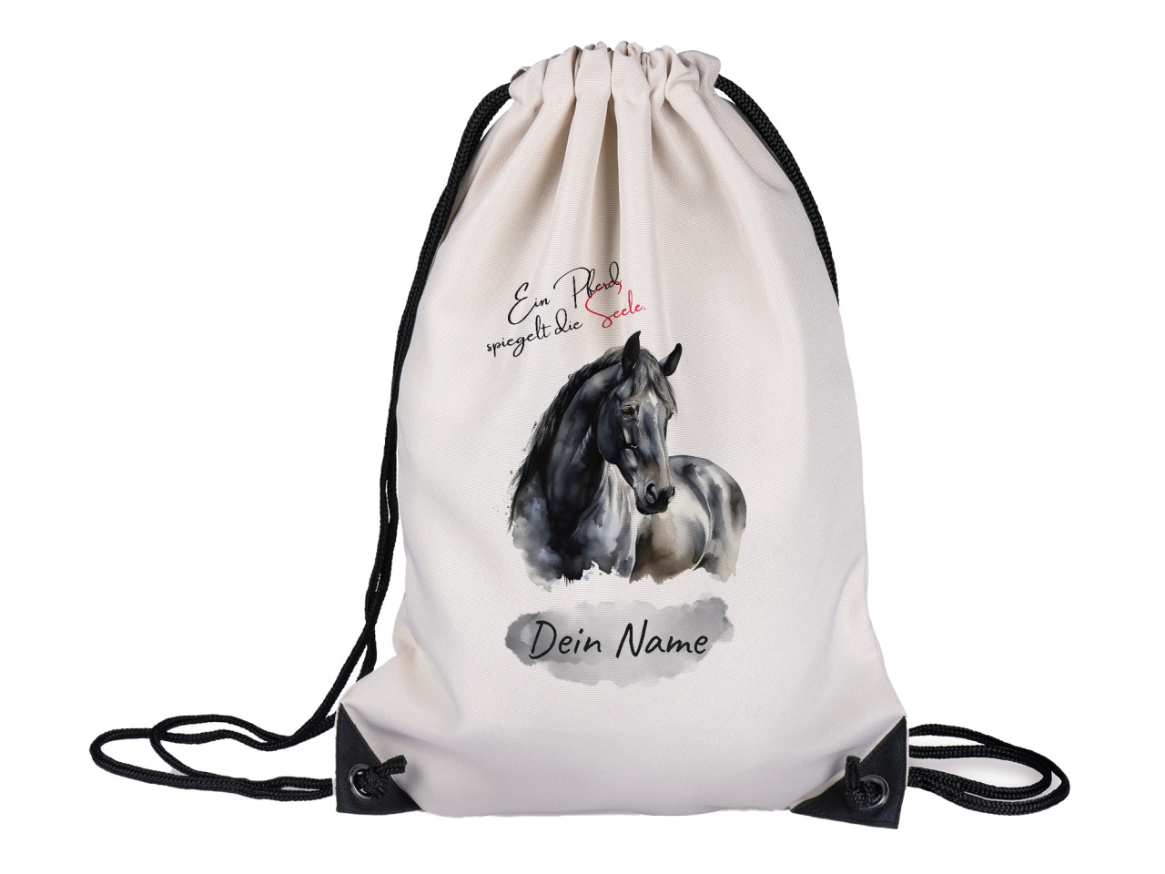 Pferd Turnbeutel Rucksack - Pferde - Stoffbeutel mit...