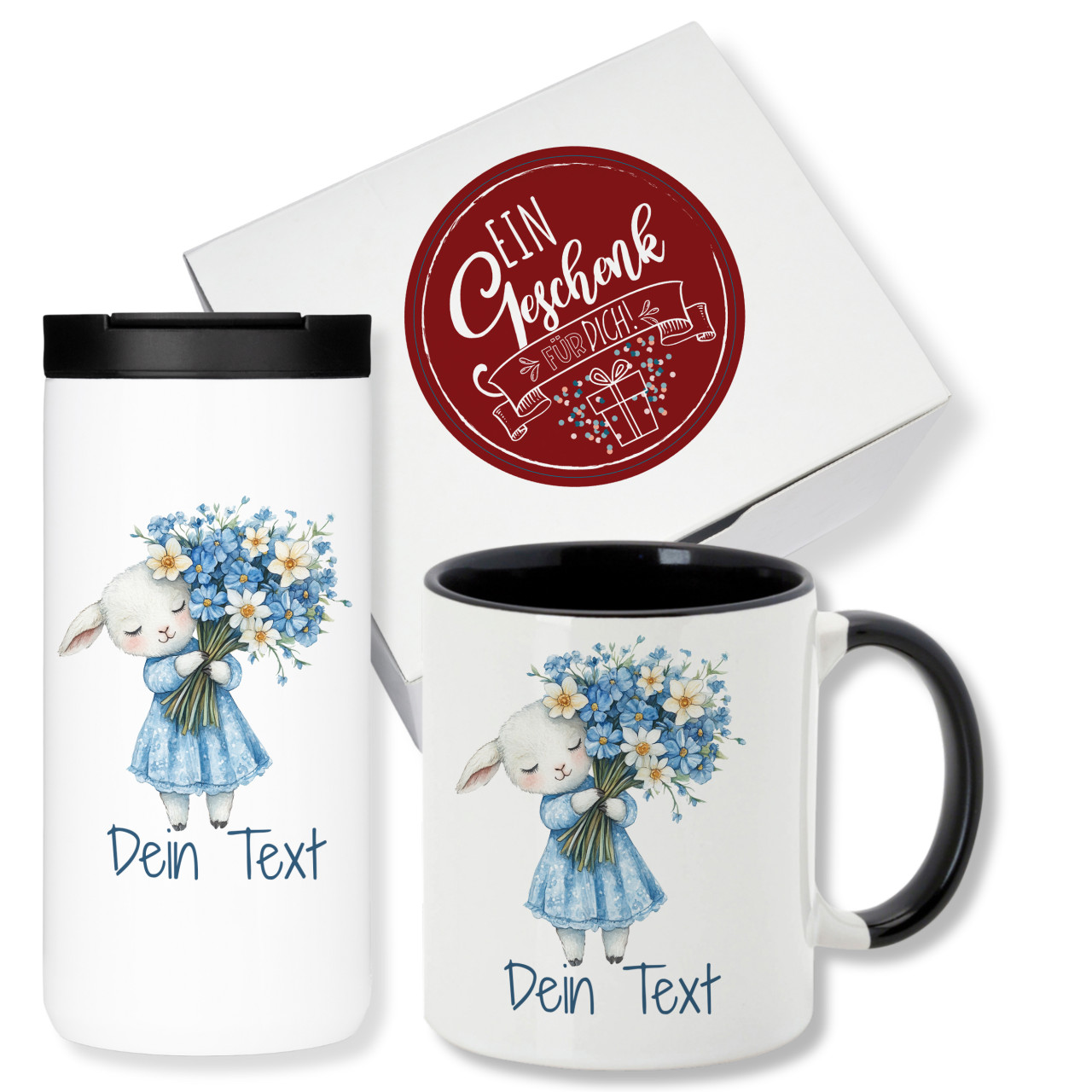 Geschenkset Kaffeebecher mit Tasse Hase