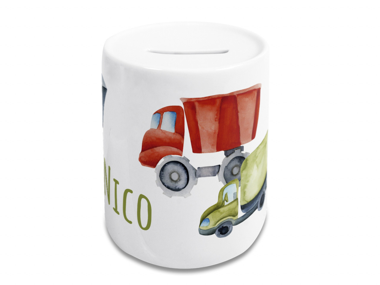 Spardose mit Namen Kinder Baustelle, personalisiert