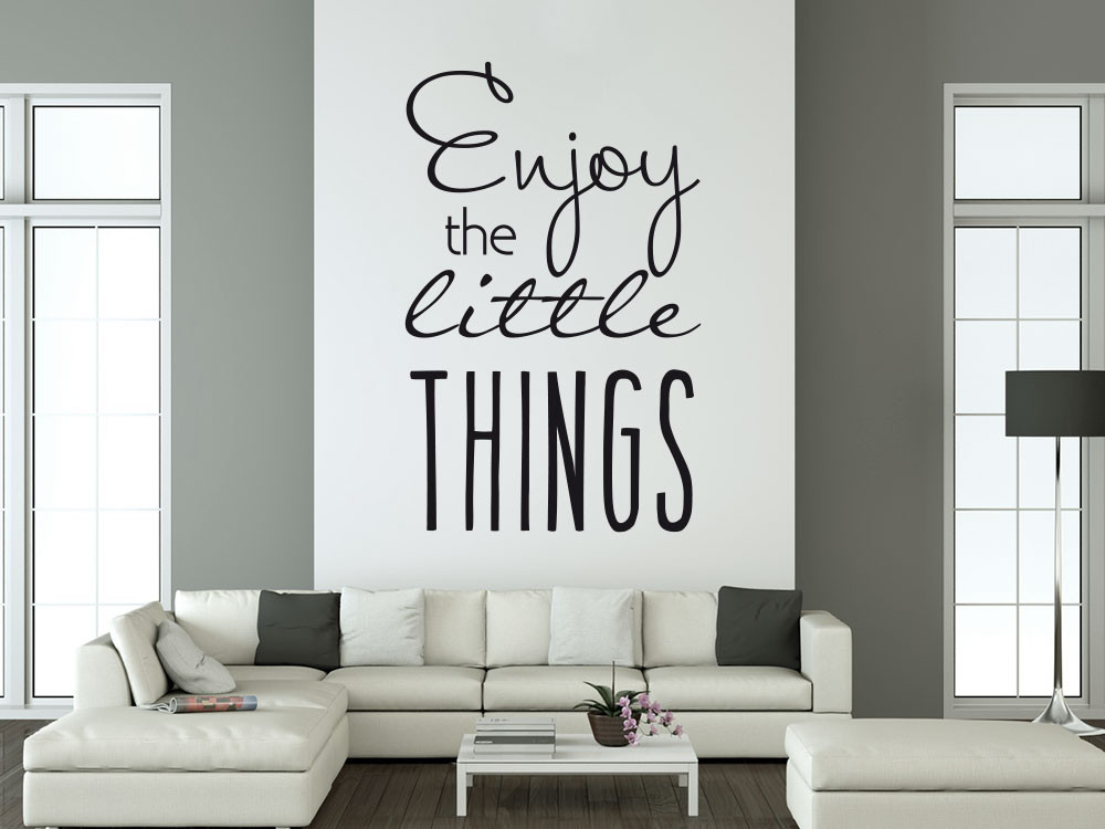 Wandtattoo für Wohnzimmer Spruch Enjoy little things