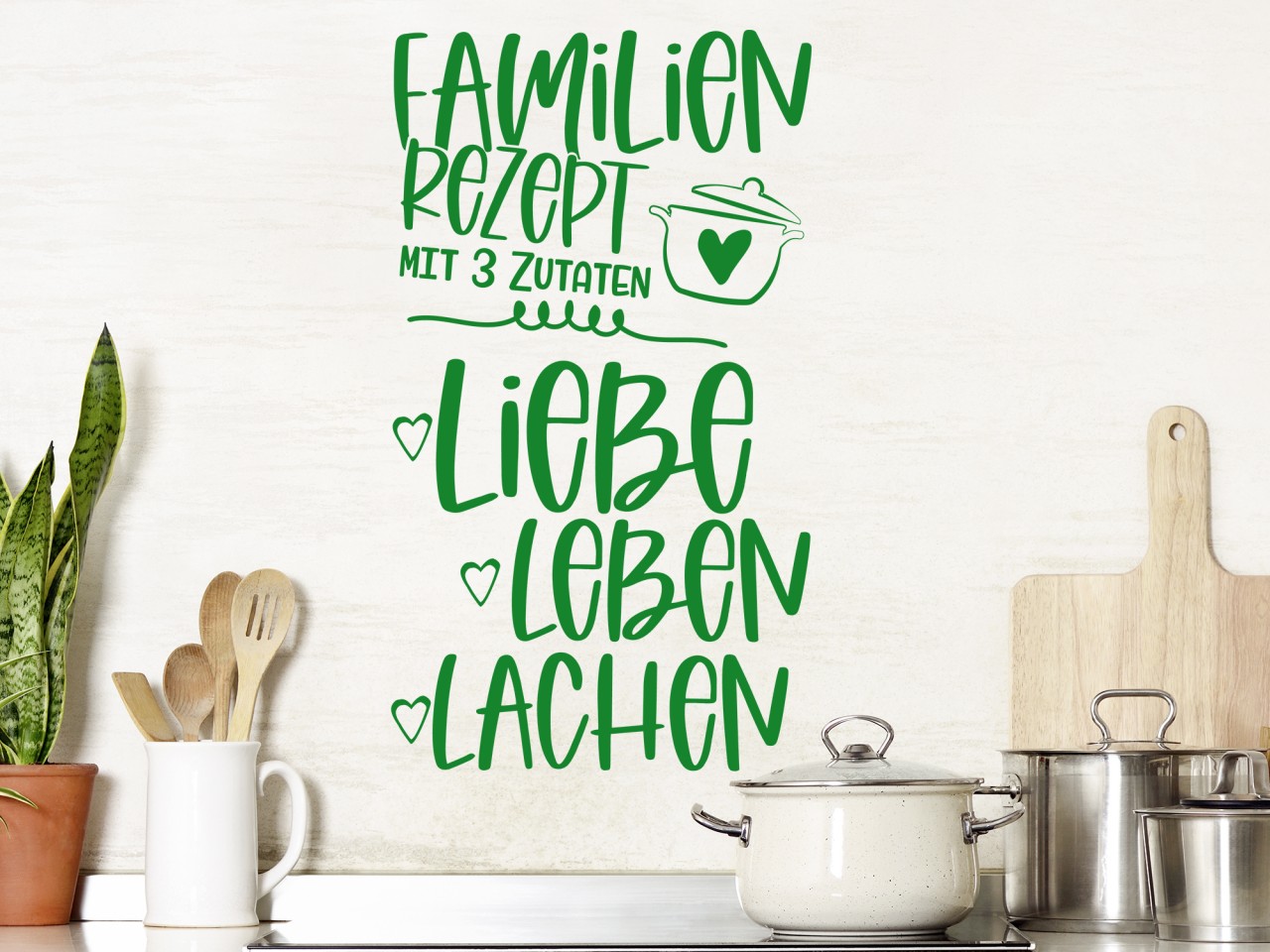 Wandtattoo Familienrezept Liebe Leben Lachen