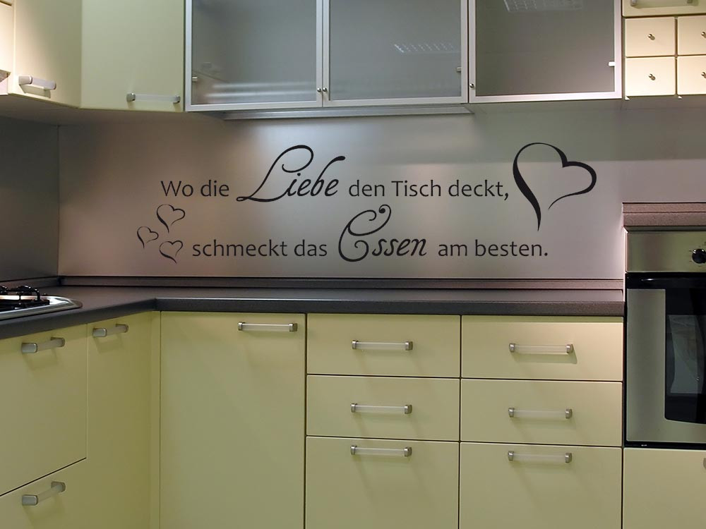 Wandtattoo Küche Wandspruch Wo die Liebe den Tisch...