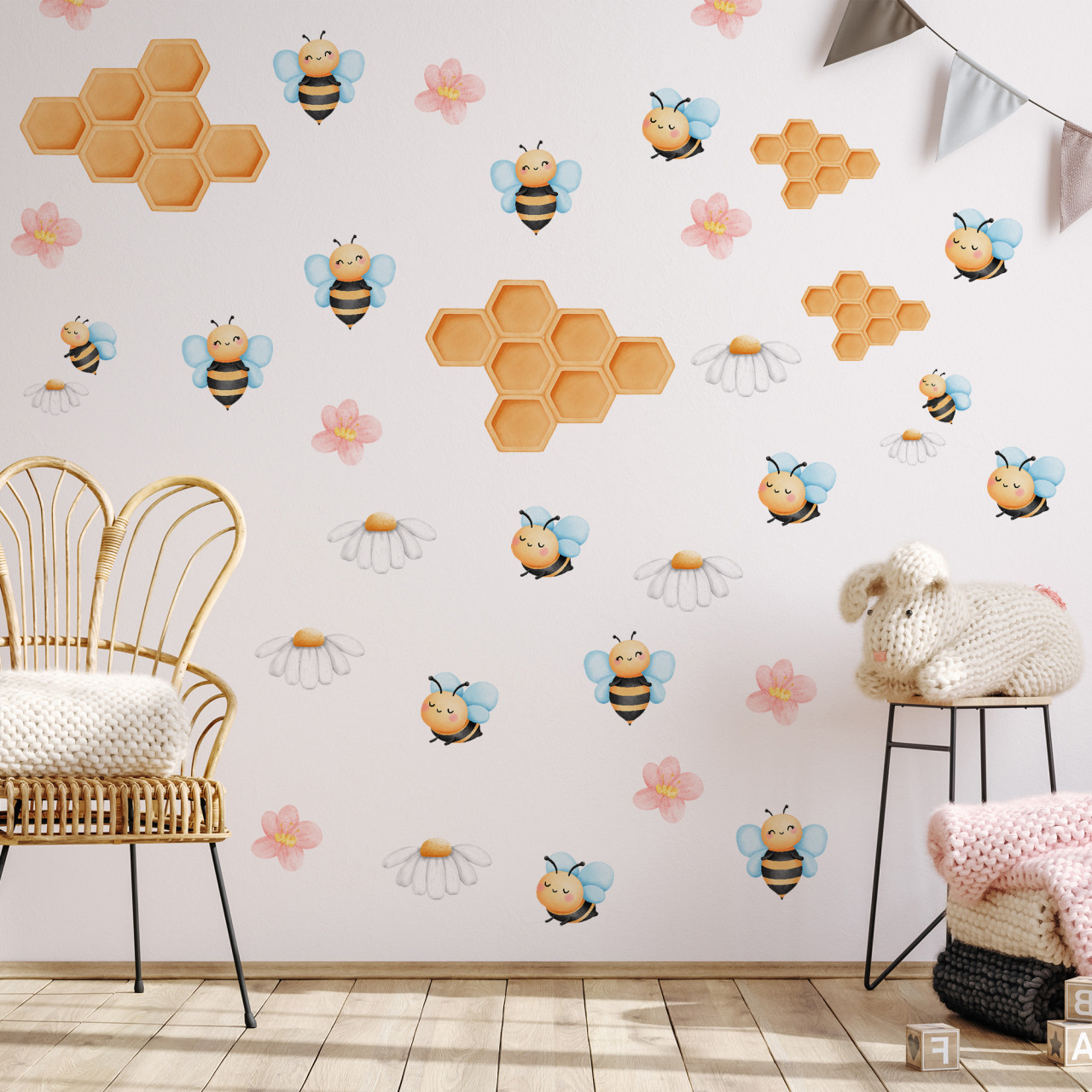 Süße Bienen Wandtattoo