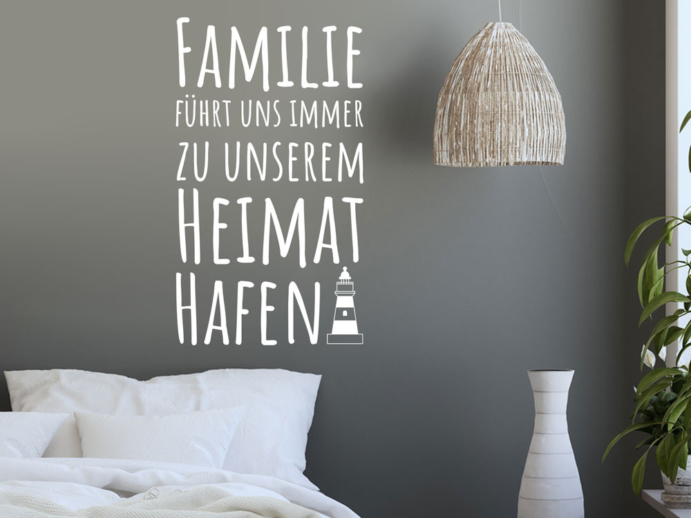 Wandtattoo Familie führt uns immer - Heimathafen