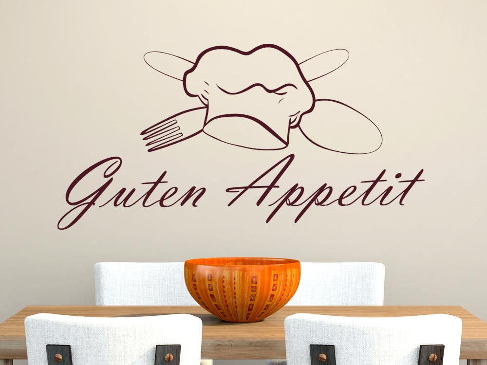 Wandtattoo Guten Appetit mit Kochmütze