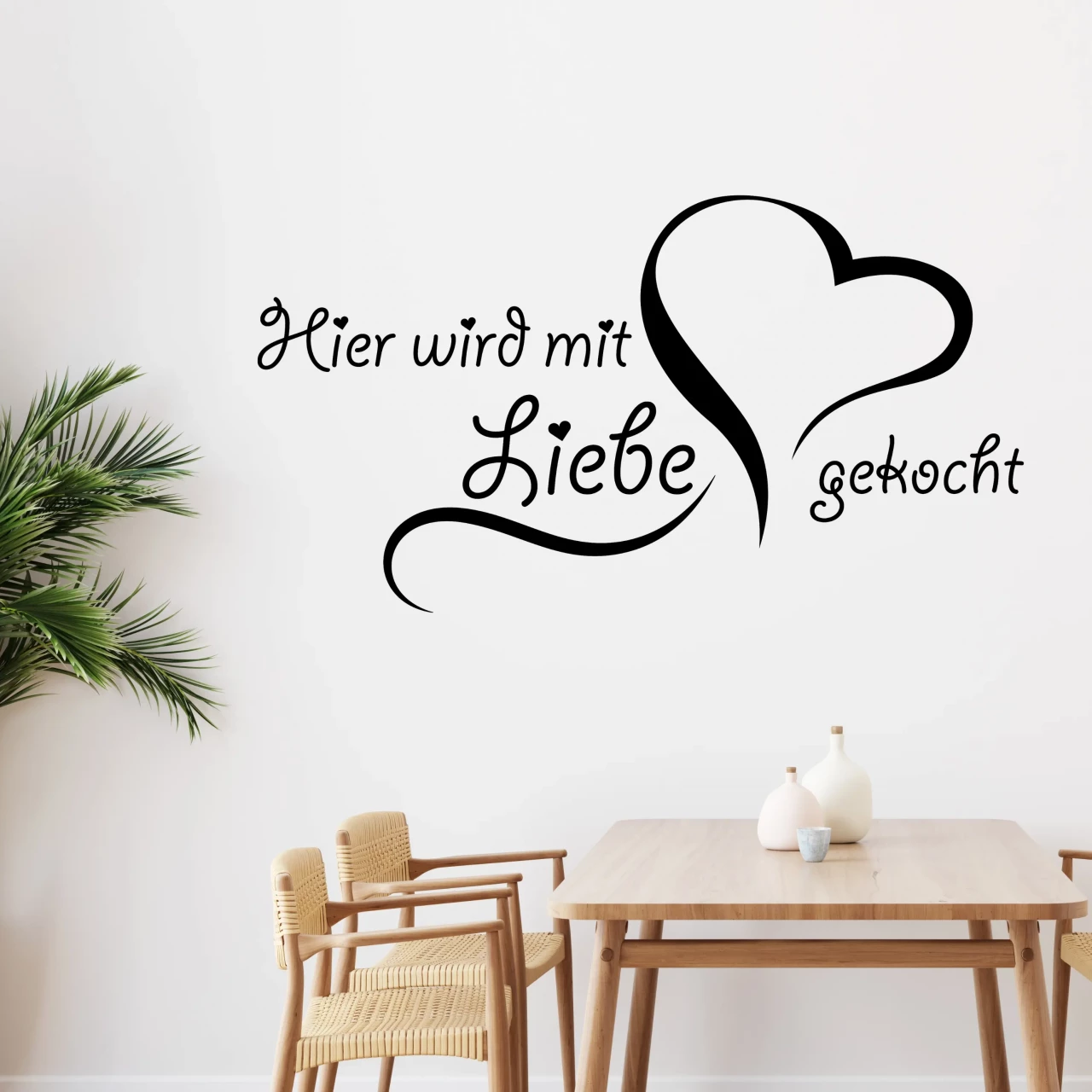 Wandtattoo Hier wird mit Liebe gekocht für Küche