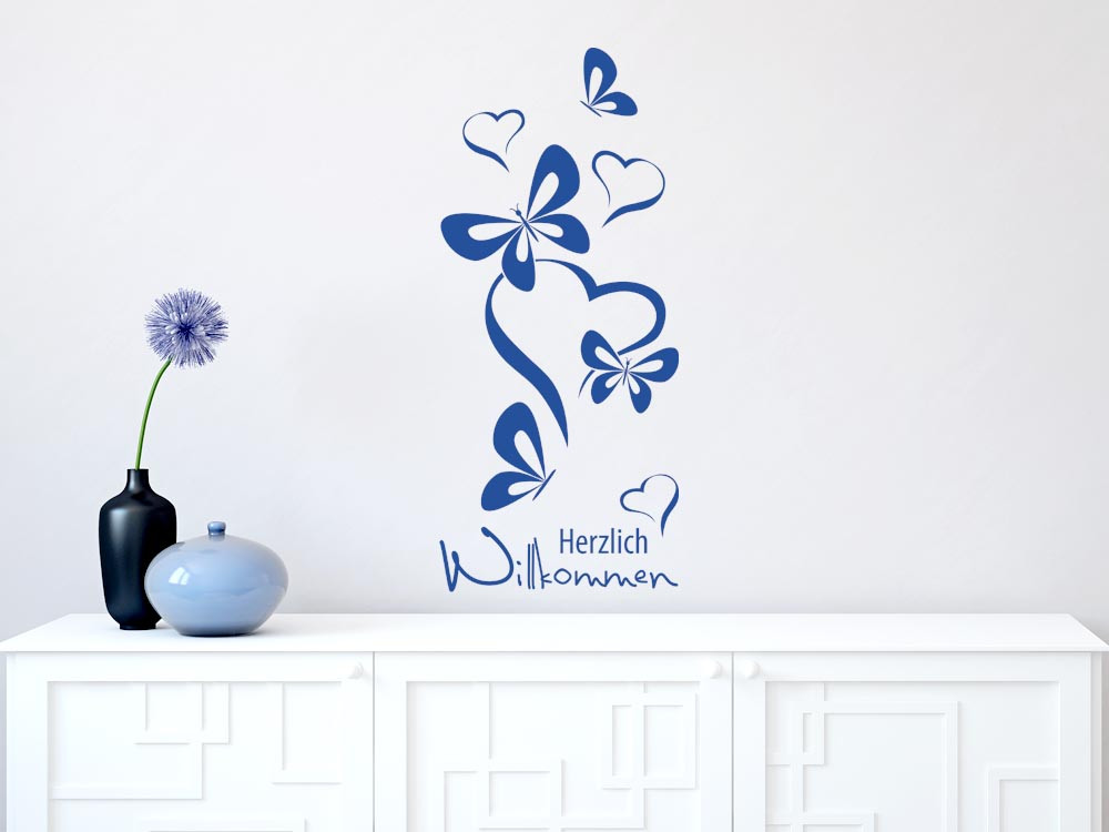 Wandtattoo Herzlich Willkommen