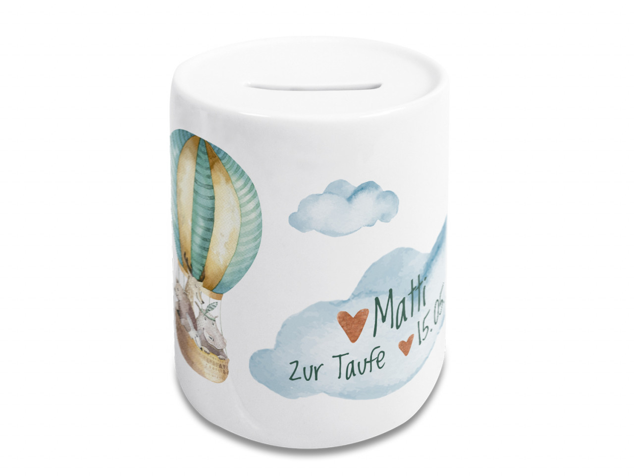 Spardose Zur Taufe + Name und Datum personalisiert,...