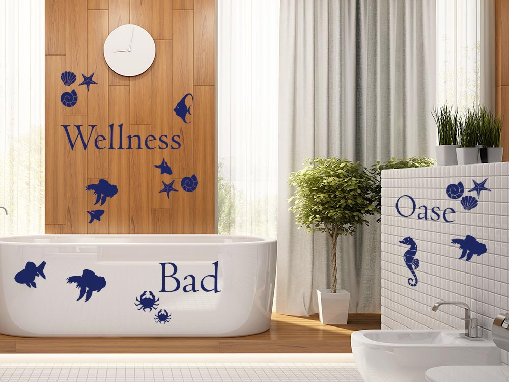 Wandtattoo Set Wellness Oase mit Muscheln