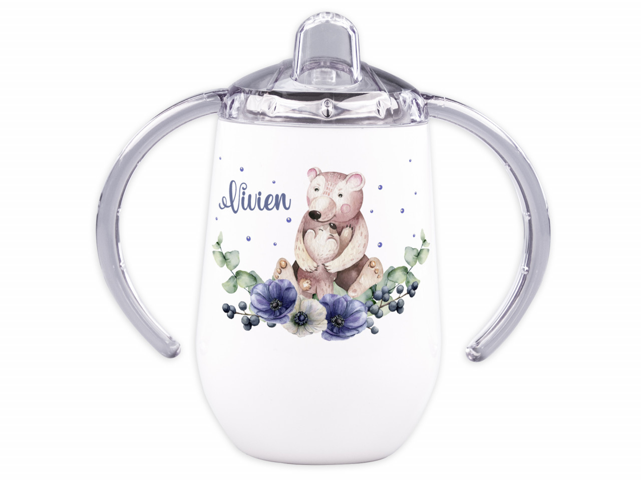 Trinklernbecher mit Griff für Babys personalisiert - Bär...