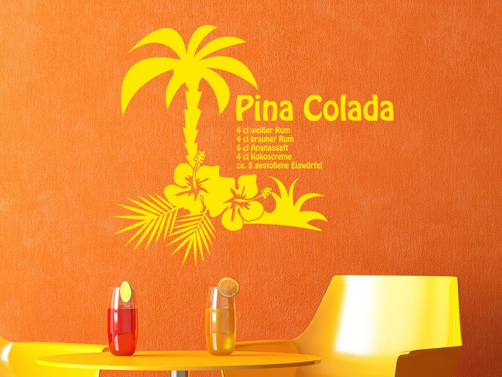 Wandtattoo Küche Cocktail Rezept Pina Colada