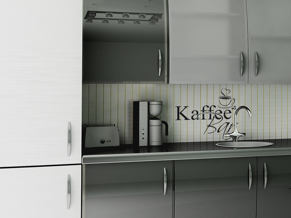 Wandtattoo Schriftzug Kaffeebar mit Kaffeetasse