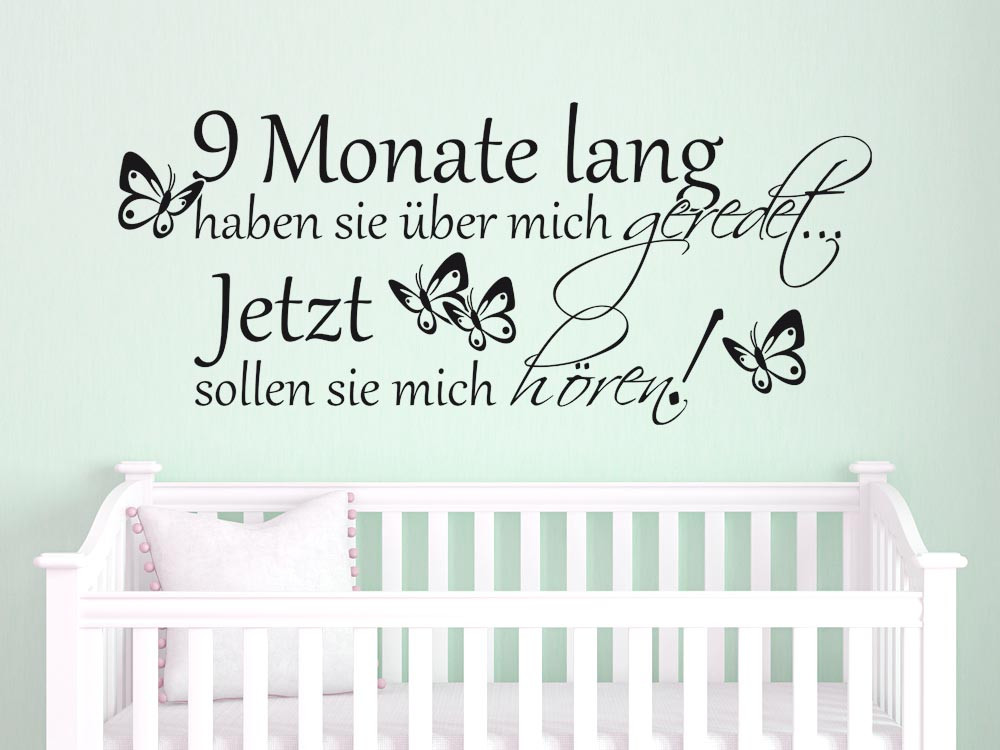 Wandtattoo Spruch 9 Monate lang