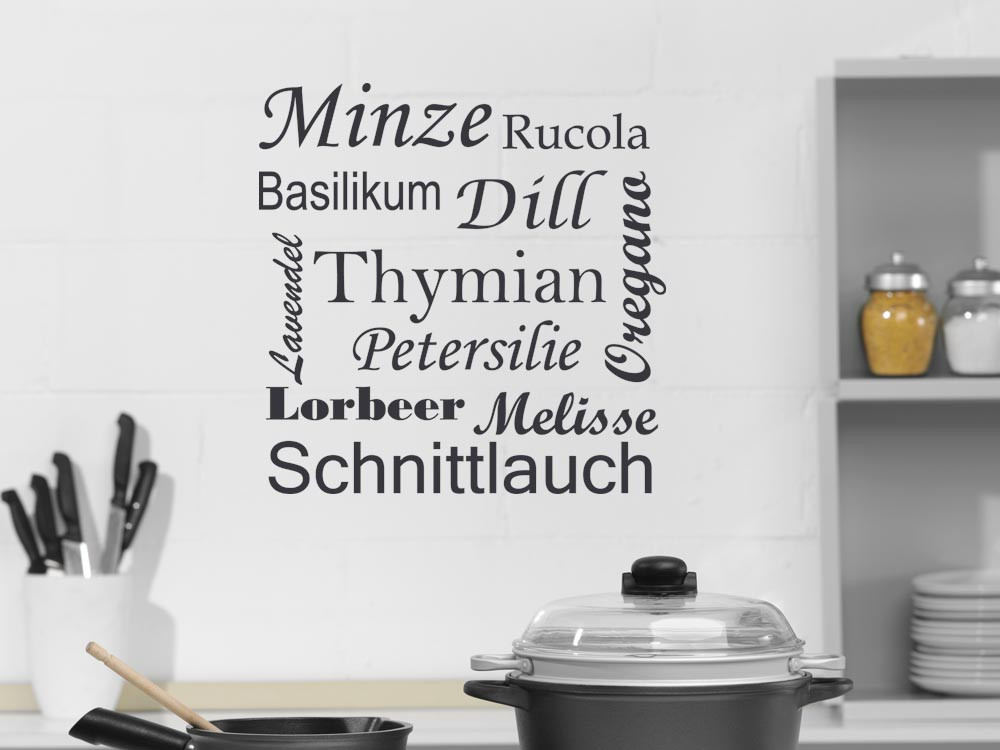 Wandtattoo Küche Gewürzliste