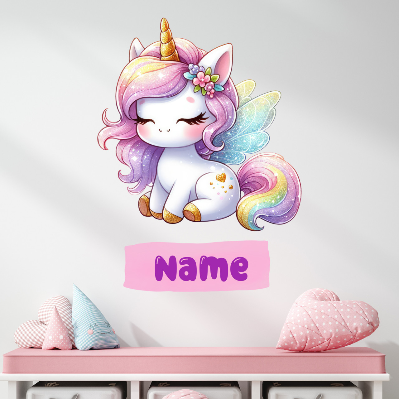 Wandtattoo Einhorn mit Namen