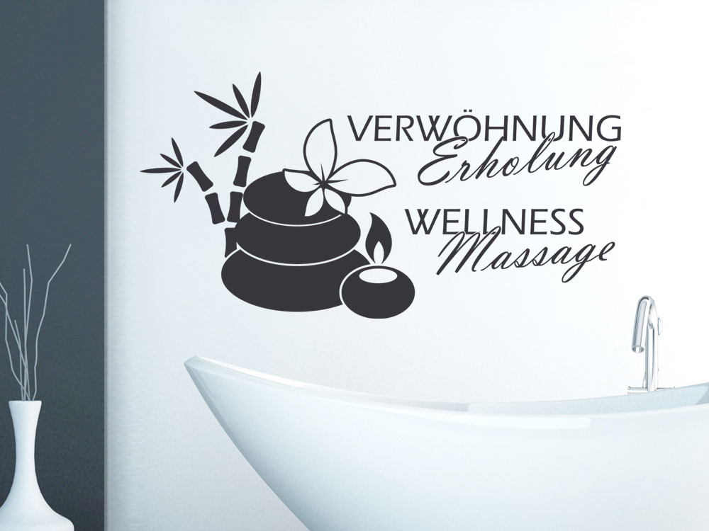 Wandtattoo  für Bad Verwöhnung Spruch