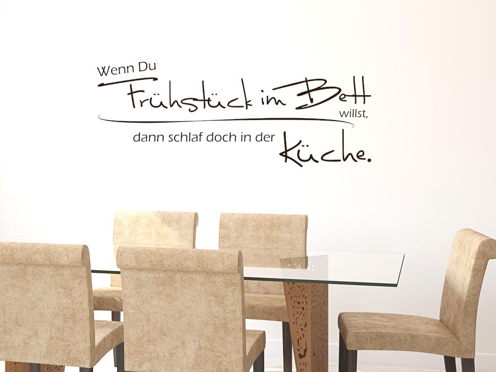 Wandtattoo für Küche Spruch Wenn Du Frühstück im Bett