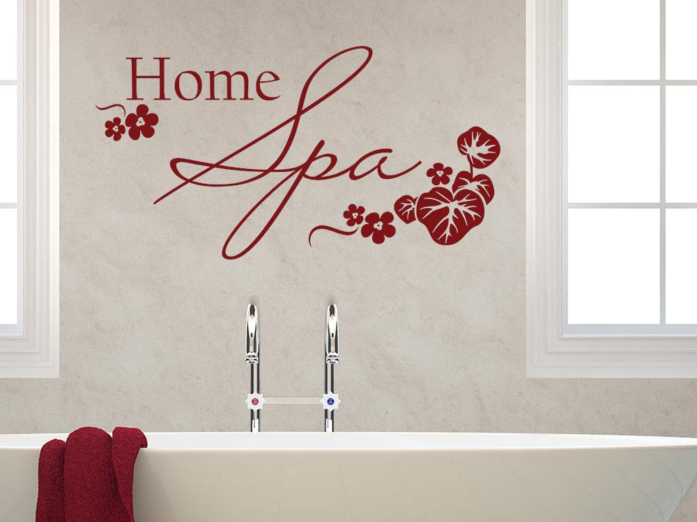 Wandtattoo Home Spa mit Blüten