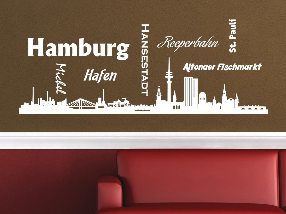 Wandtattoo Skyline Hamburg