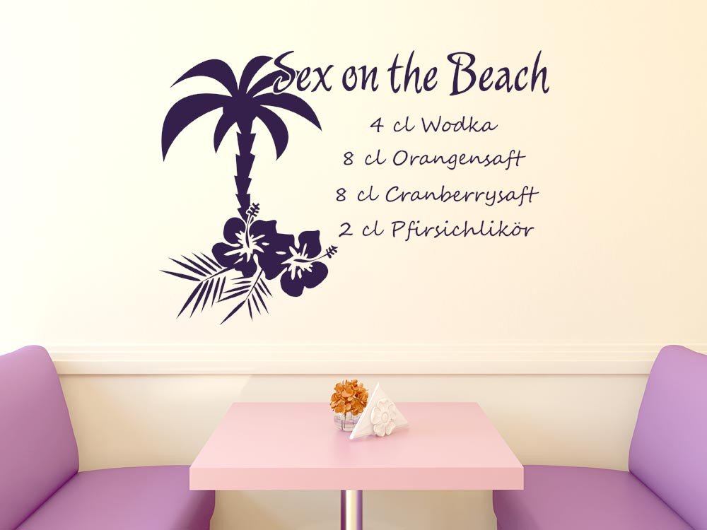 Wandtattoo Rezept Sex on the Beach