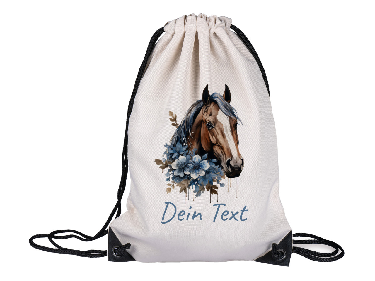 Mädchen Turnbeutel Rucksack - Pferde - Stoffbeutel mit...