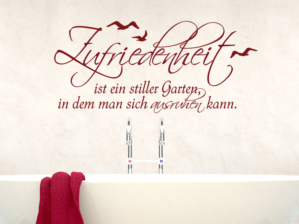 Wandtattoo für Bad Spruch Zufriedenheit