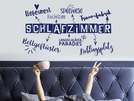 Wandtattoo Schlafzimmer mit Wörtern