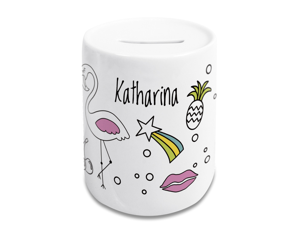 Spardose mit Namen für Mädchen - Tropical